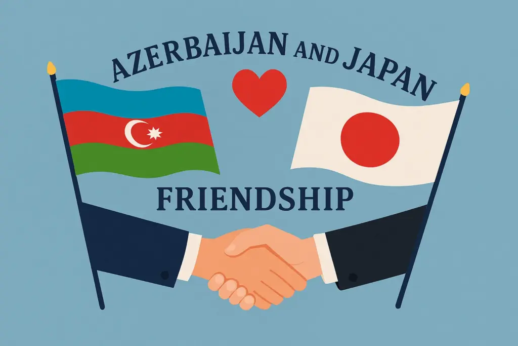日本とアゼルバイジャンの友好を表現した画像